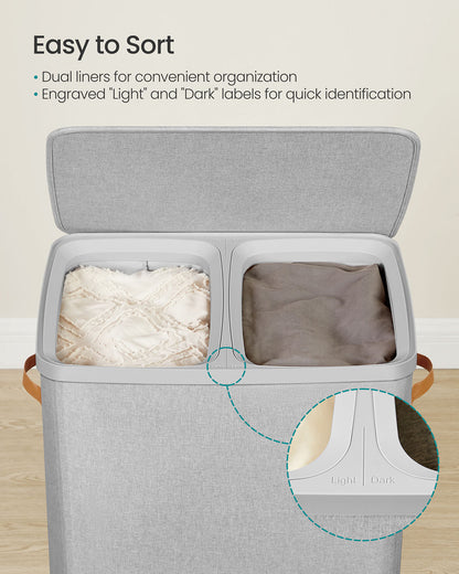 44.9 Gal. Laundry Hamper with Lid and Handles - HWLEXTRA 