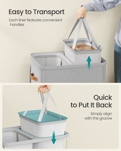 44.9 Gal. Laundry Hamper with Lid and Handles - HWLEXTRA 