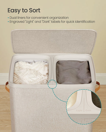 44.9 Gal. Laundry Hamper with Lid and Handles - HWLEXTRA 