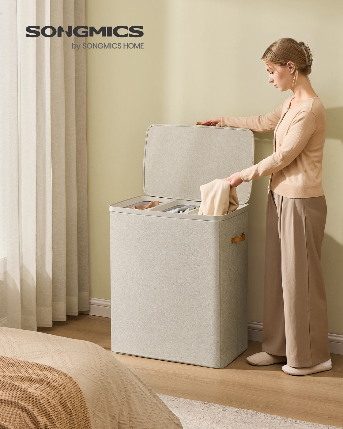50.2 Gal. Laundry Hamper with Lid and Handles - HWLEXTRA 