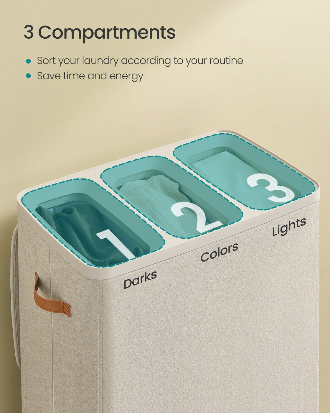 50.2 Gal. Laundry Hamper with Lid and Handles - HWLEXTRA 