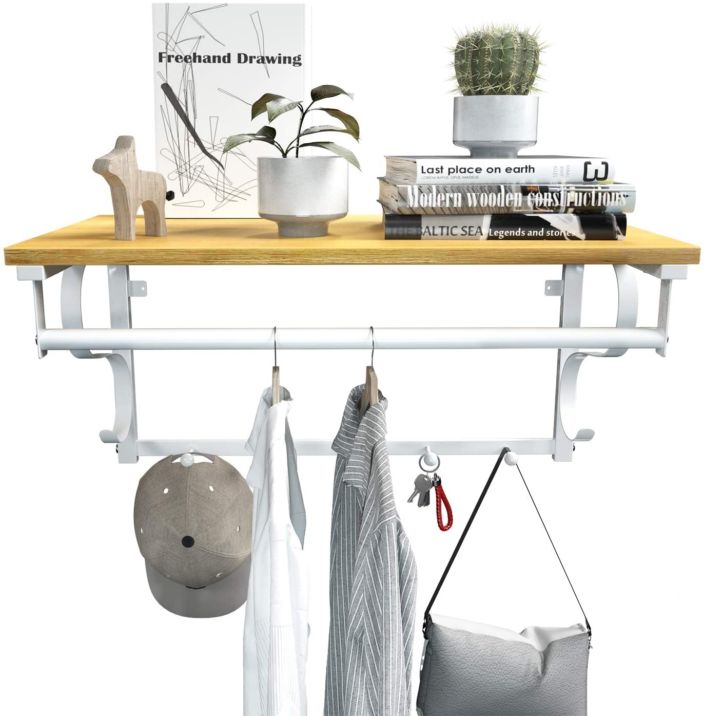 Wall Mounted Coat Rack Shelf - image 5