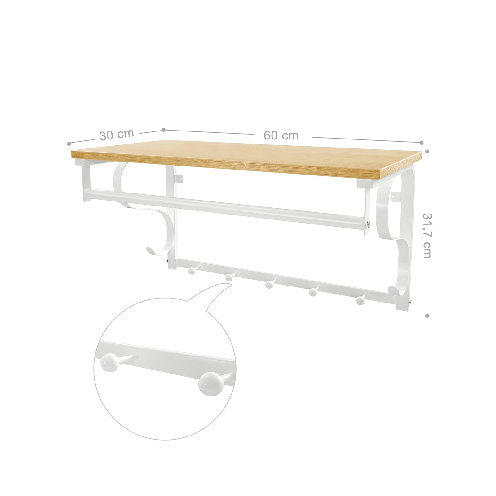 Wall Mounted Coat Rack Shelf - image 6