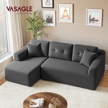 108.3 Inches Boneless Couch with Chaise, Modular Sectional Sofa