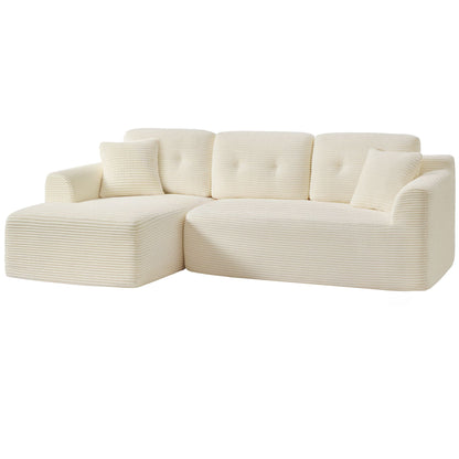 108.3 Inches Boneless Couch with Chaise, Modular Sectional Sofa