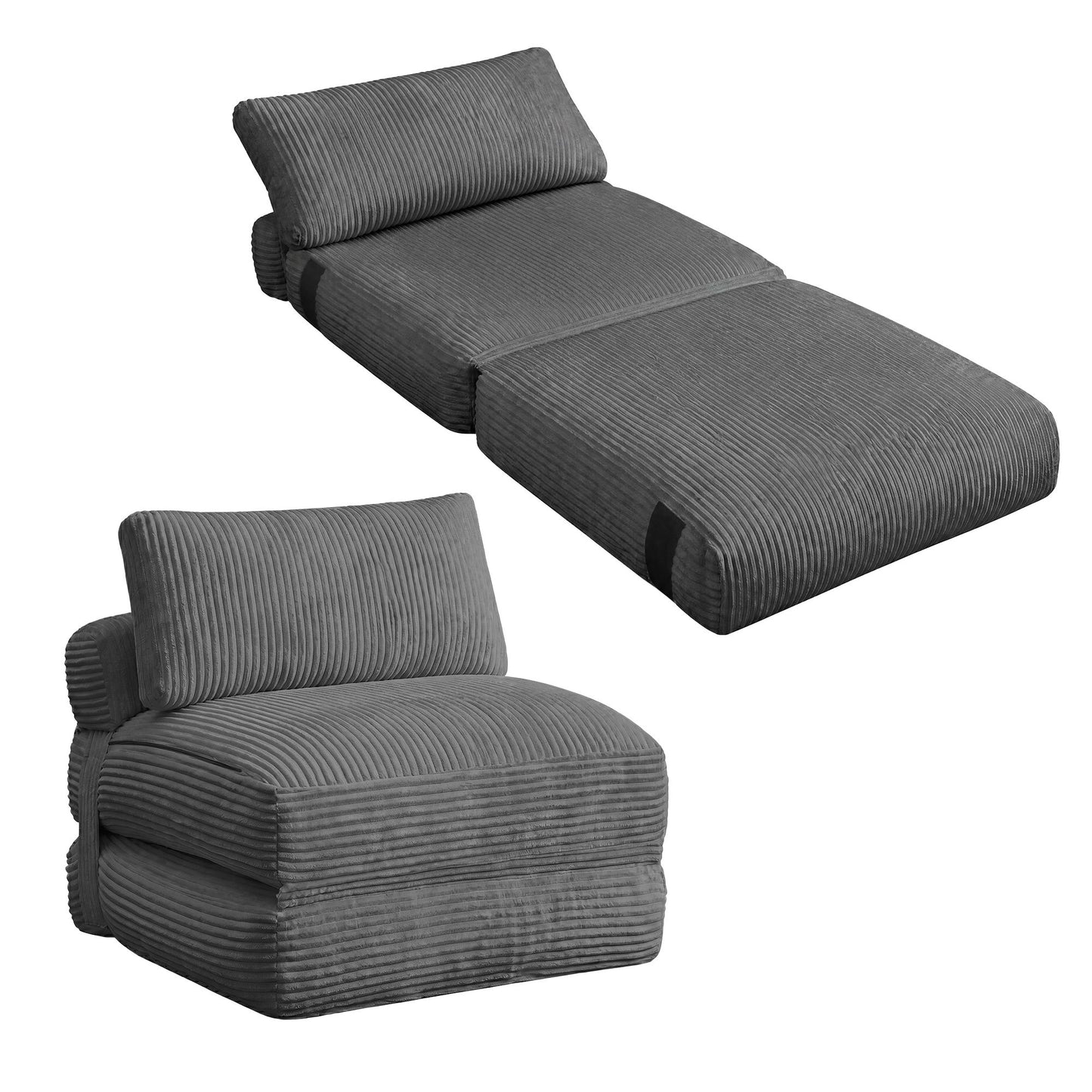Folding Sofa Bed, Convertible Chair Bed with Pillow, Sleeper Chair - image 2