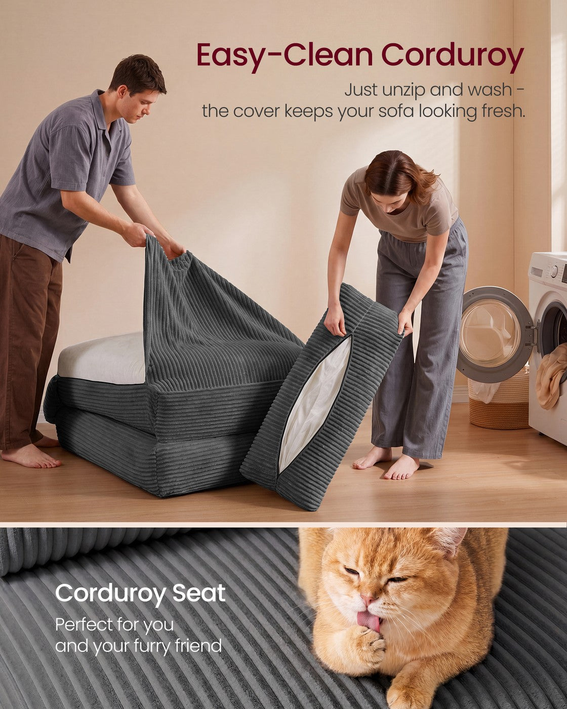 Folding Sofa Bed, Convertible Chair Bed with Pillow, Sleeper Chair
