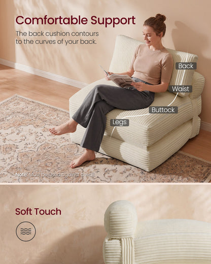 Folding Sofa Bed, Convertible Chair Bed with Pillow, Sleeper Chair