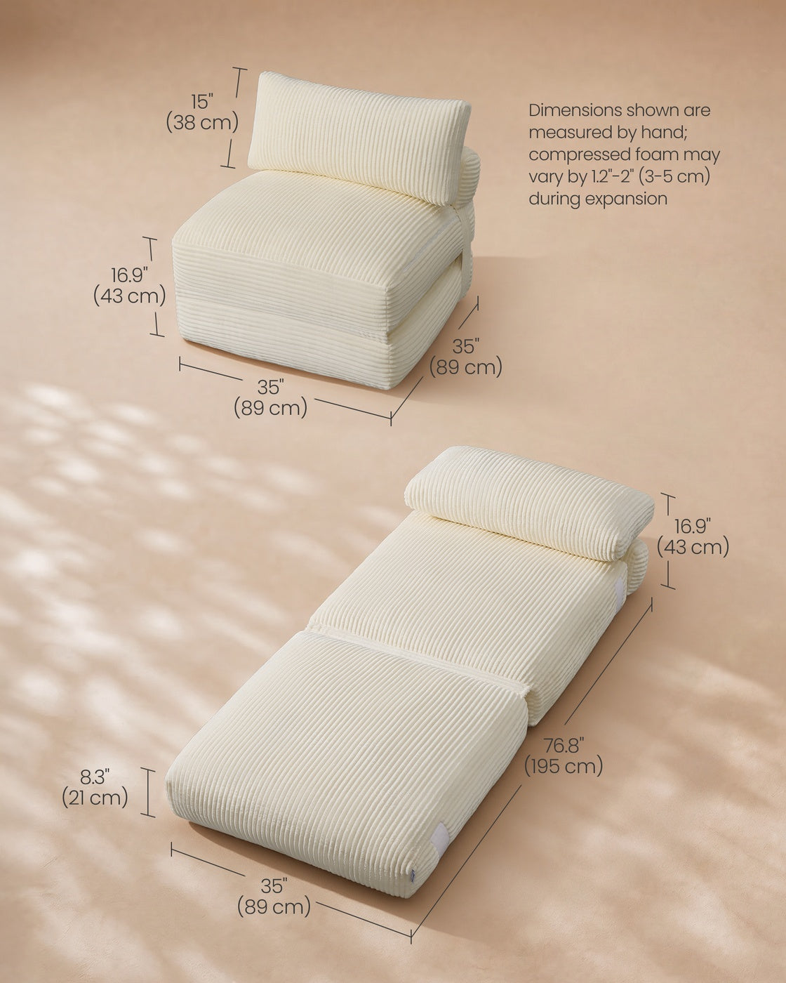 Folding Sofa Bed, Convertible Chair Bed with Pillow, Sleeper Chair