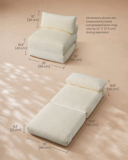 Folding Sofa Bed, Convertible Chair Bed with Pillow, Sleeper Chair