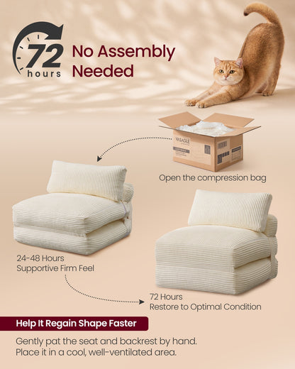 Folding Sofa Bed, Convertible Chair Bed with Pillow, Sleeper Chair