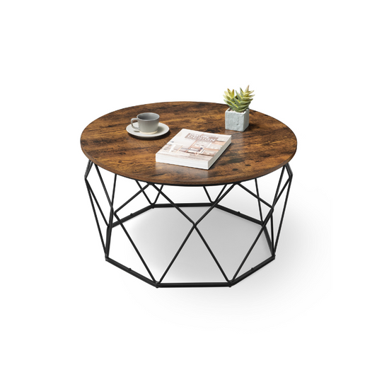 Round Coffee Table with Steel Frame - HWLEXTRA 