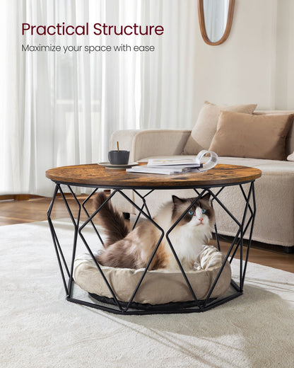 Round Coffee Table with Steel Frame - HWLEXTRA 