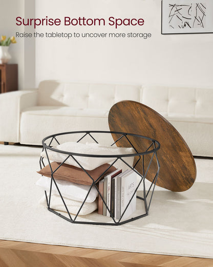 Round Coffee Table with Steel Frame - HWLEXTRA 