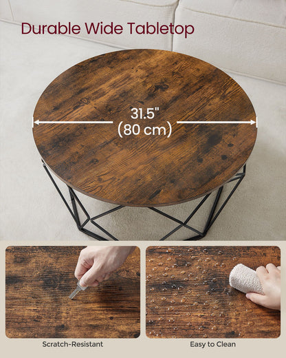 Round Coffee Table with Steel Frame - HWLEXTRA 