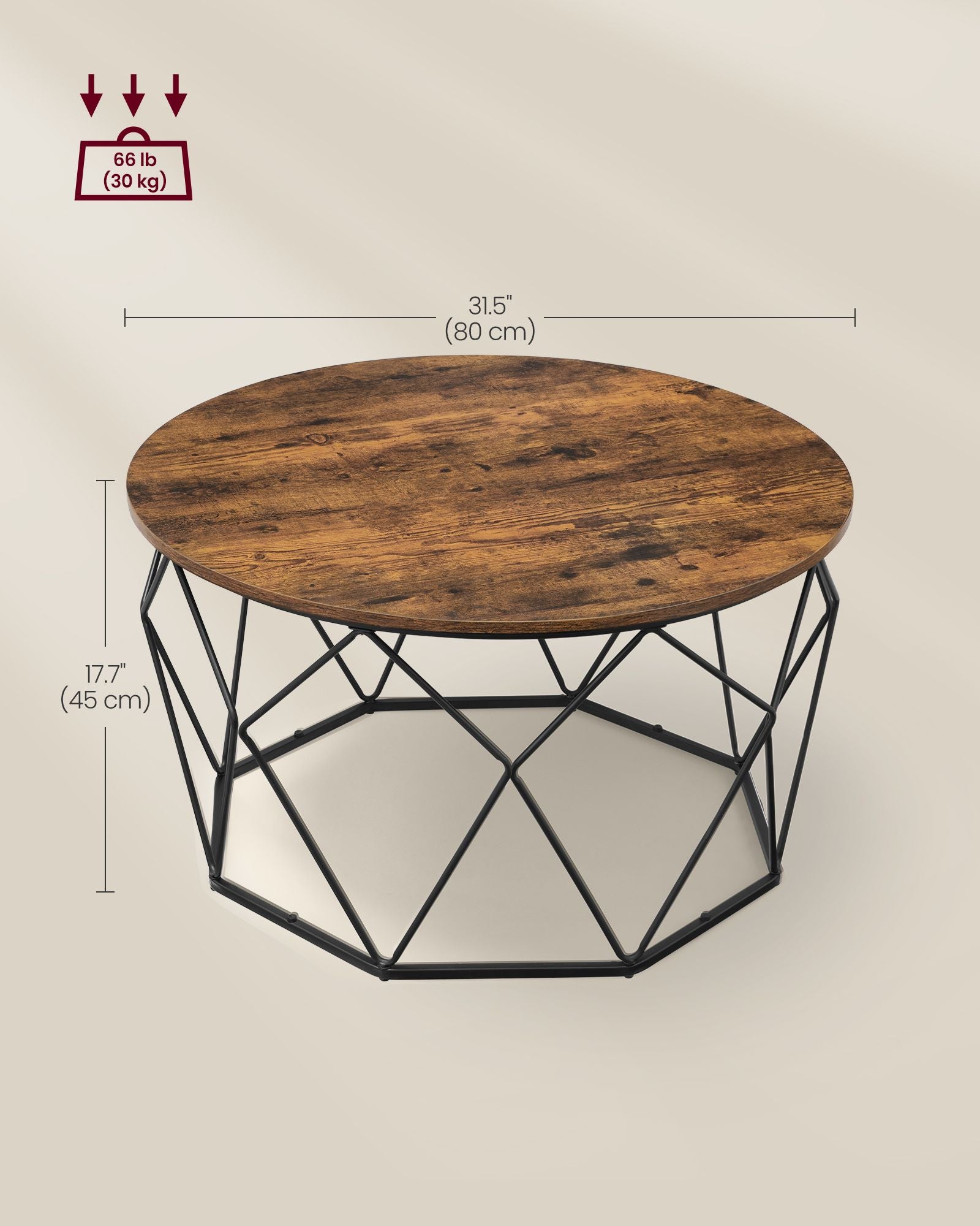 Round Coffee Table with Steel Frame - HWLEXTRA 