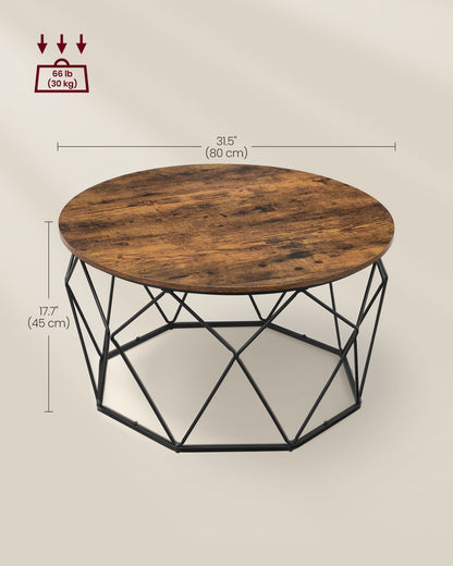 Round Coffee Table with Steel Frame - HWLEXTRA 