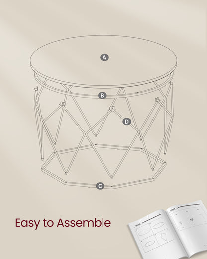 Round Coffee Table with Steel Frame - HWLEXTRA 