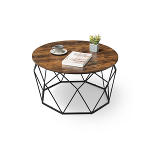Round Coffee Table with Steel Frame