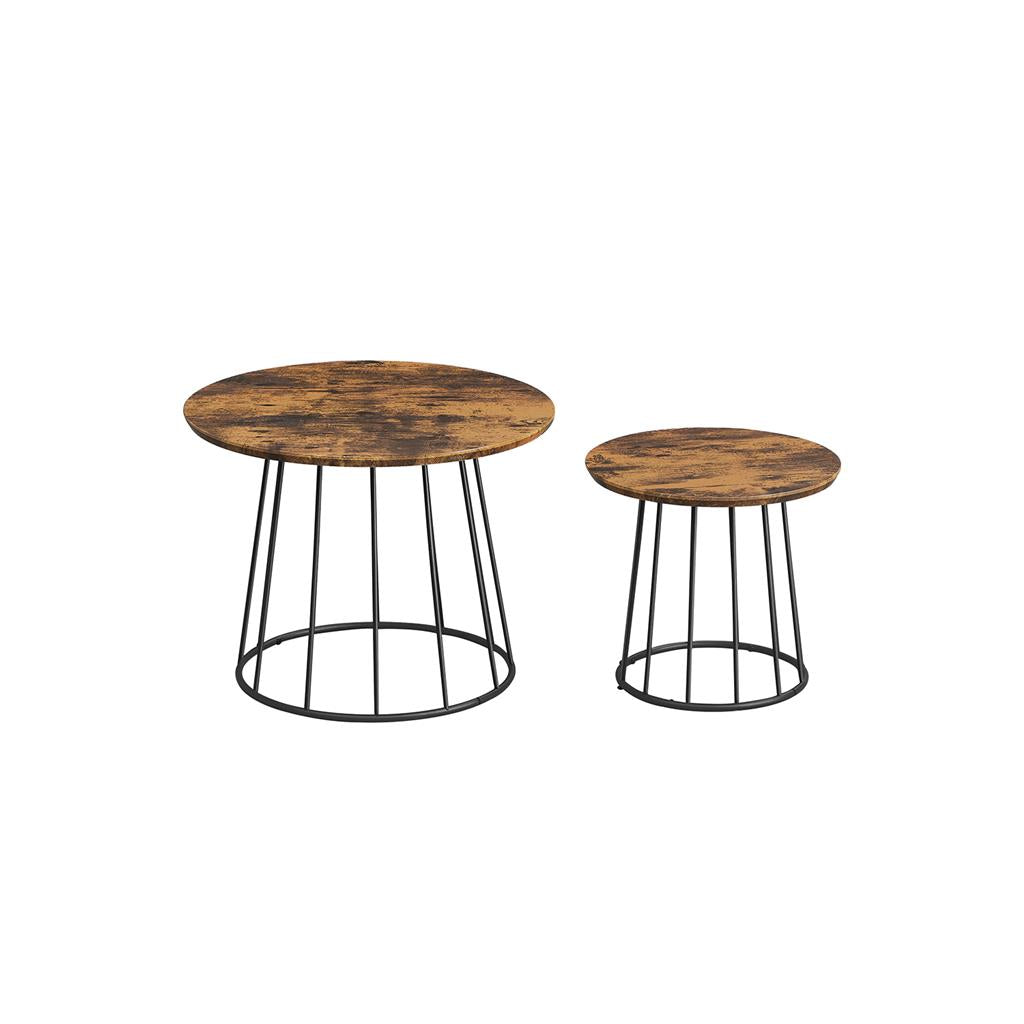 Modern Coffee Table Set of 2 with Steel Frame