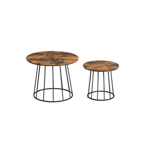 Modern Coffee Table Set of 2 with Steel Frame