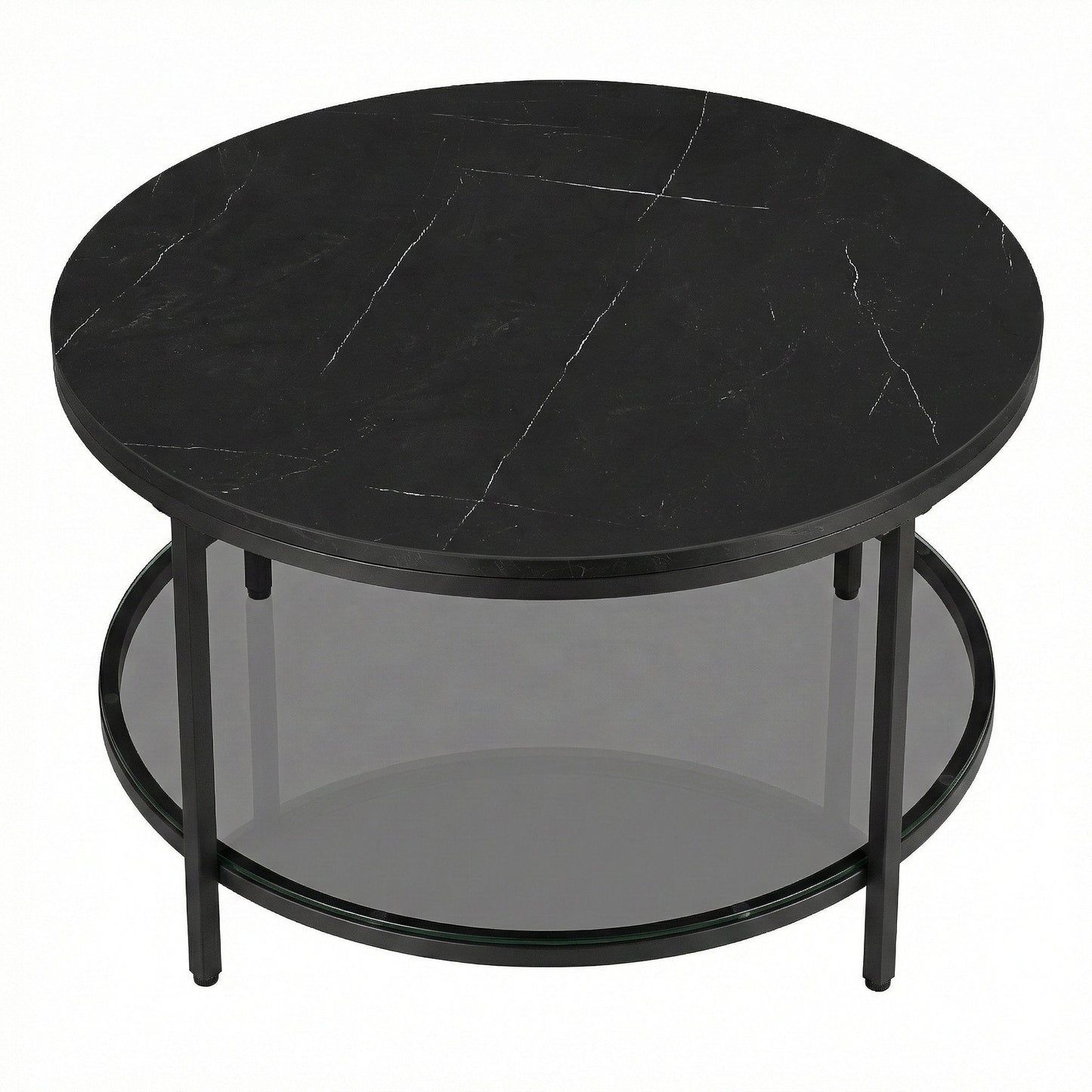 Living Room Table, Sofa Cocktail Table Faux Marble Round, Modern Coffee Table, for Living Room - image 22