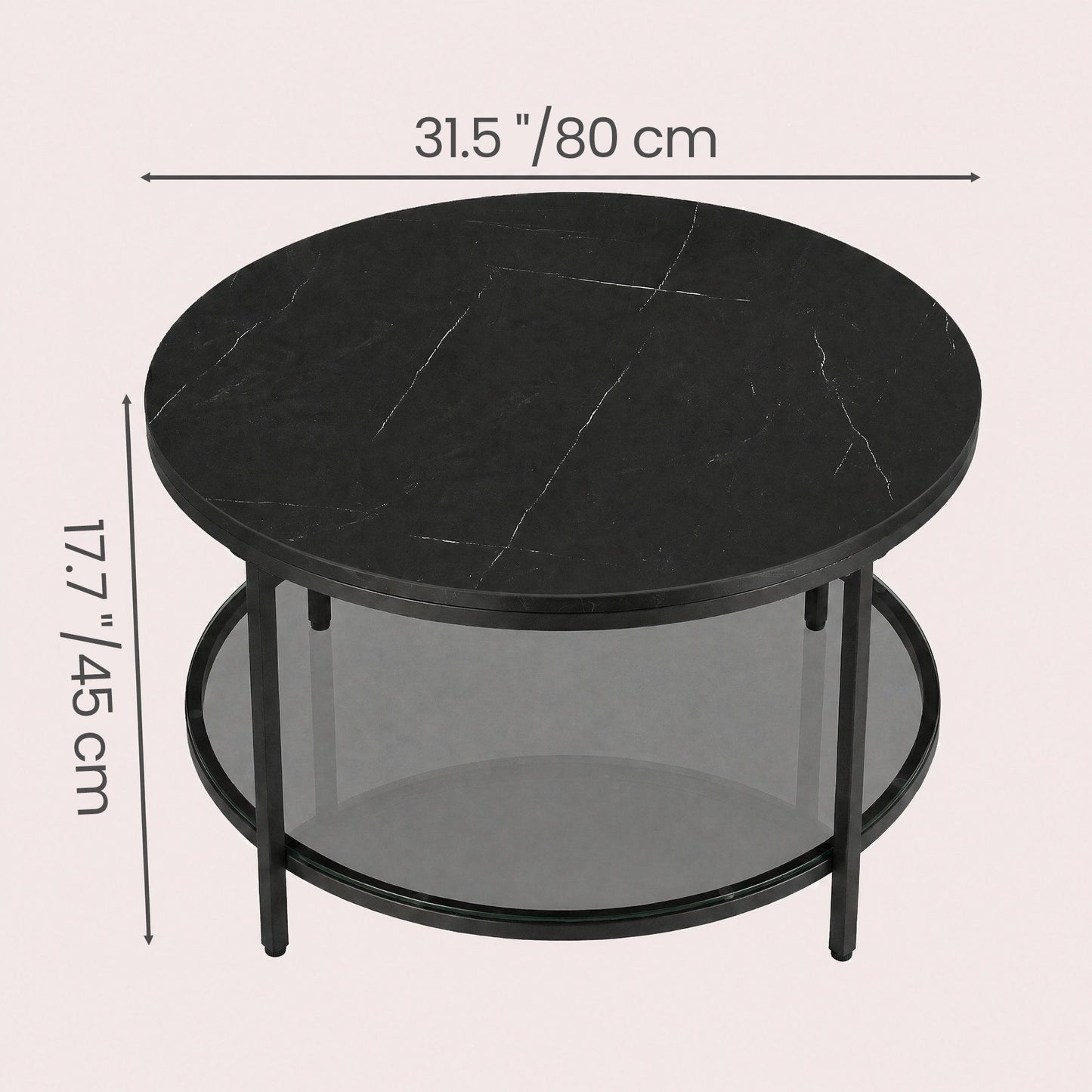 Living Room Table, Sofa Cocktail Table Faux Marble Round, Modern Coffee Table, for Living Room - image 24
