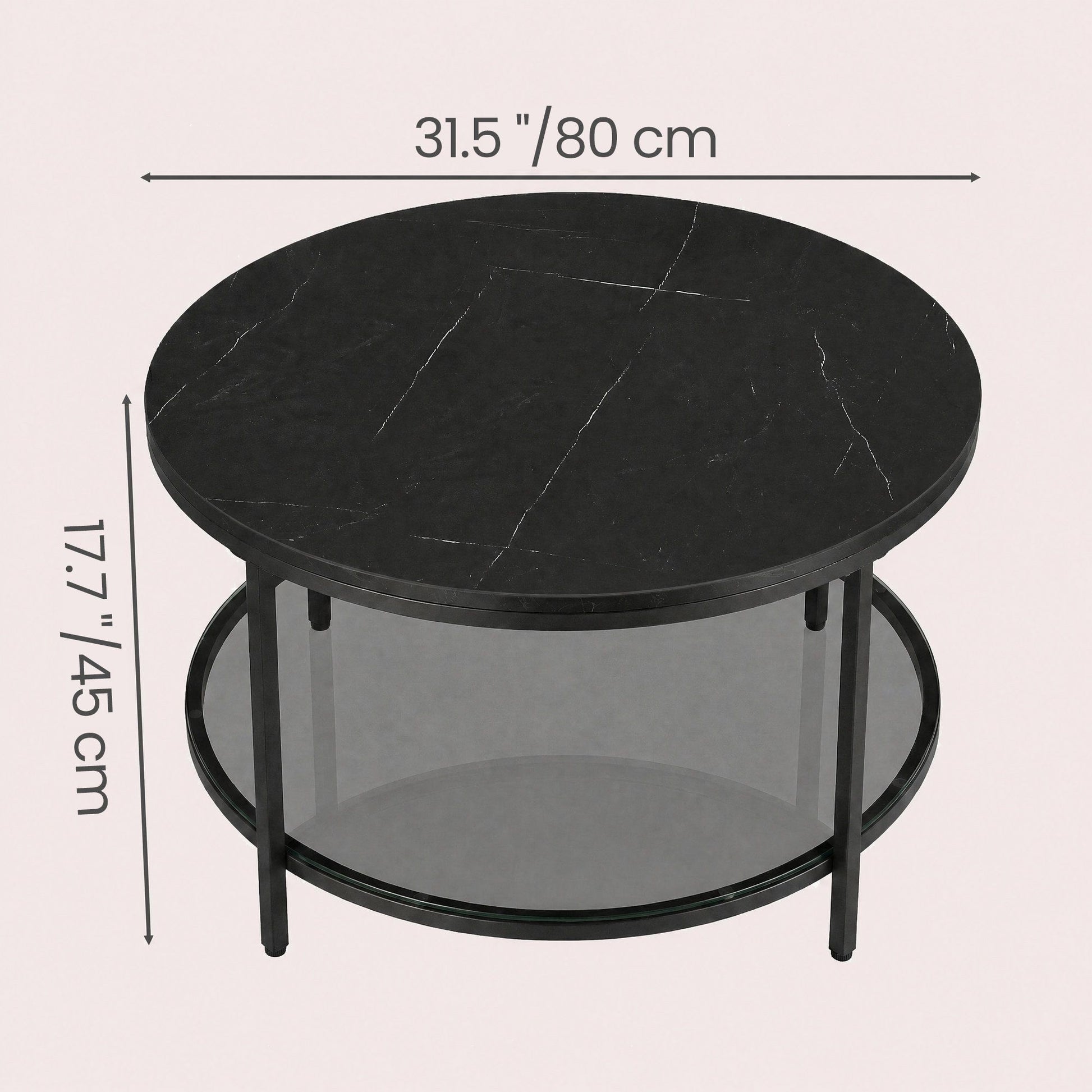 Living Room Table, Sofa Cocktail Table Faux Marble Round, Modern Coffee Table, for Living Room - image 24