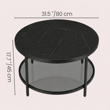 Living Room Table, Sofa Cocktail Table Faux Marble Round, Modern Coffee Table, for Living Room - image 24