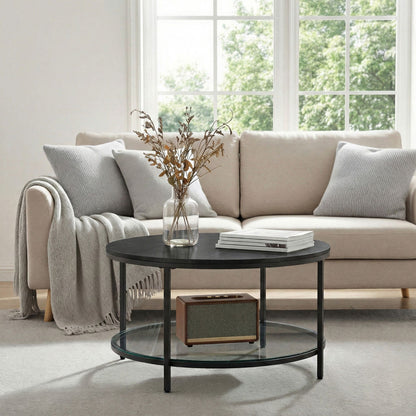 Living Room Table, Sofa Cocktail Table Faux Marble Round, Modern Coffee Table, for Living Room - image 25
