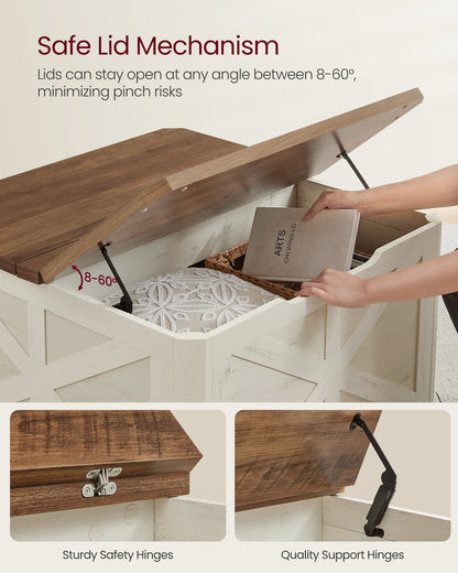 Farmhouse Coffee Table with Storage - HWLEXTRA 