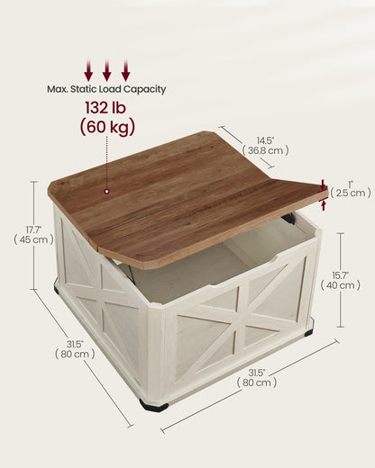Farmhouse Coffee Table with Storage - HWLEXTRA 