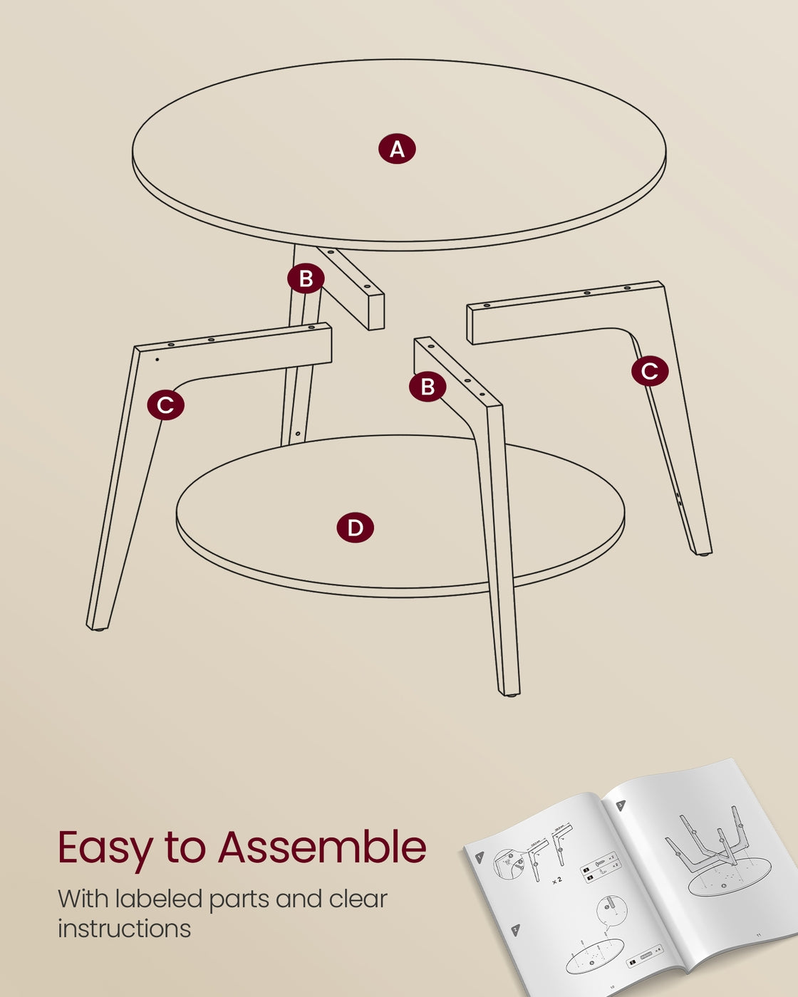 2 Tier Round Coffee Table