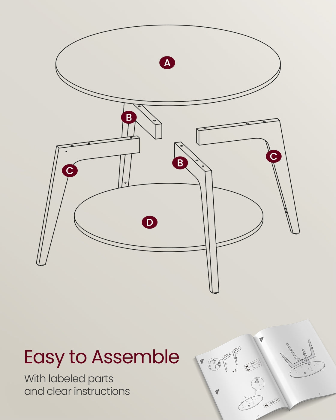 2 Tier Round Coffee Table