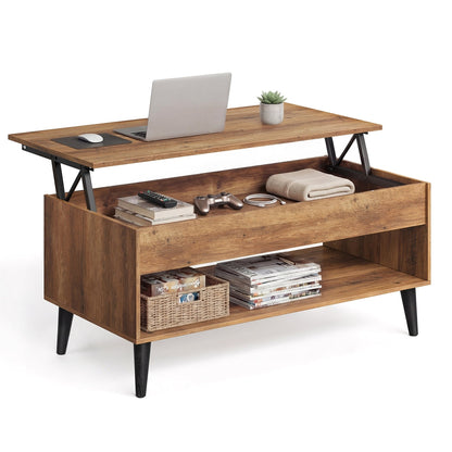 Lift top coffee table with hidden storage for living room - image 20