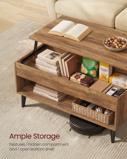 Lift top coffee table with hidden storage for living room - image 10