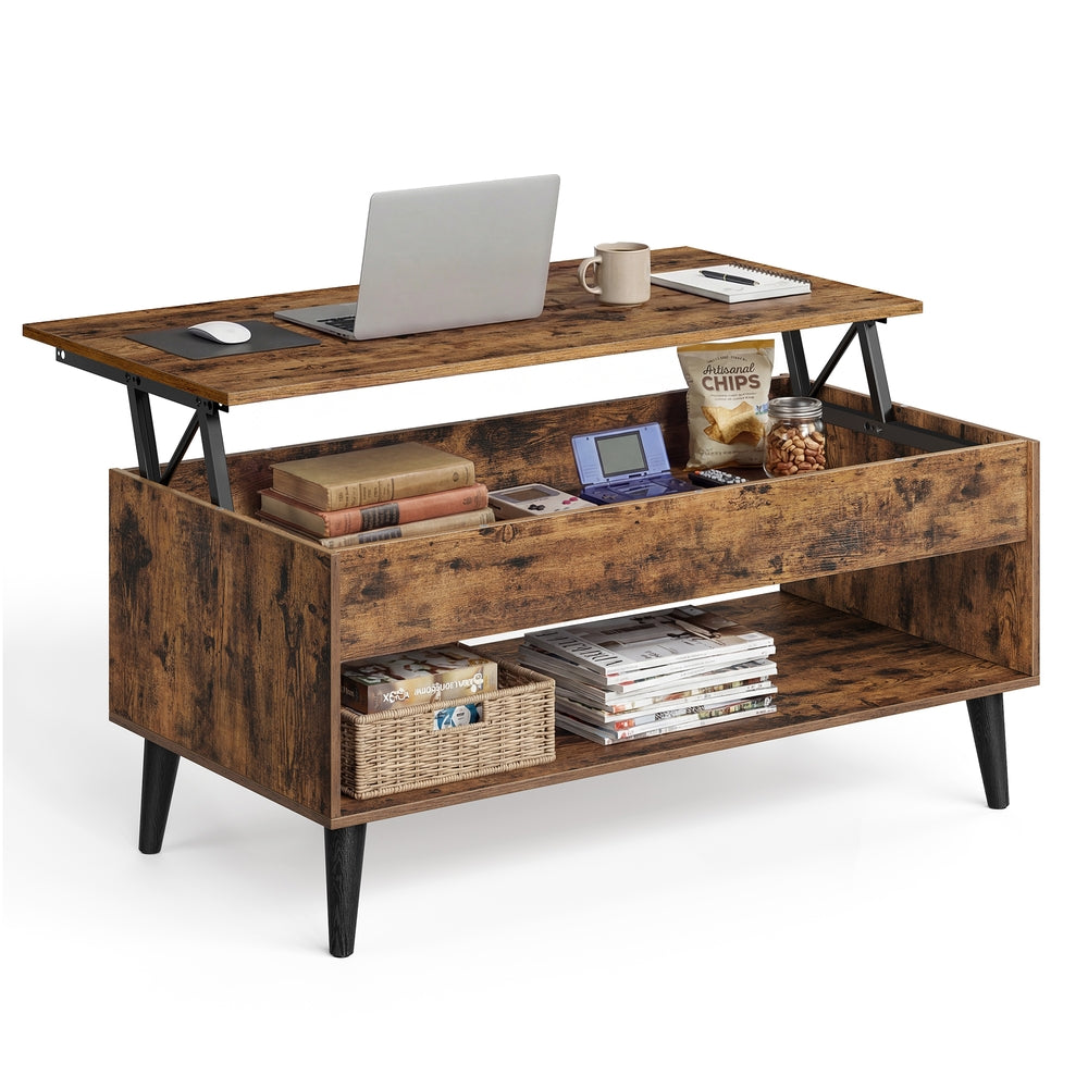 Lift top coffee table with hidden storage for living room - image 13
