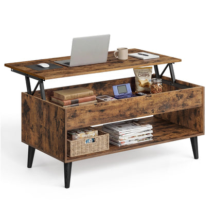Lift top coffee table with hidden storage for living room - image 13