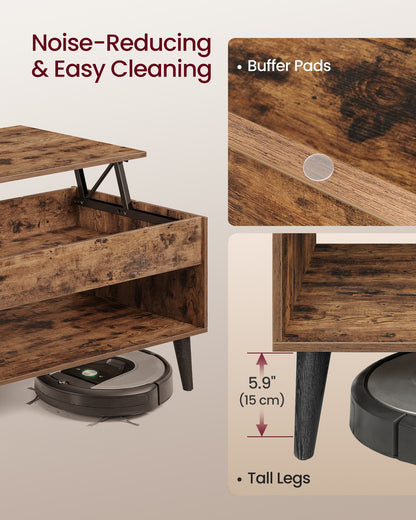 Lift top coffee table with hidden storage for living room - image 17