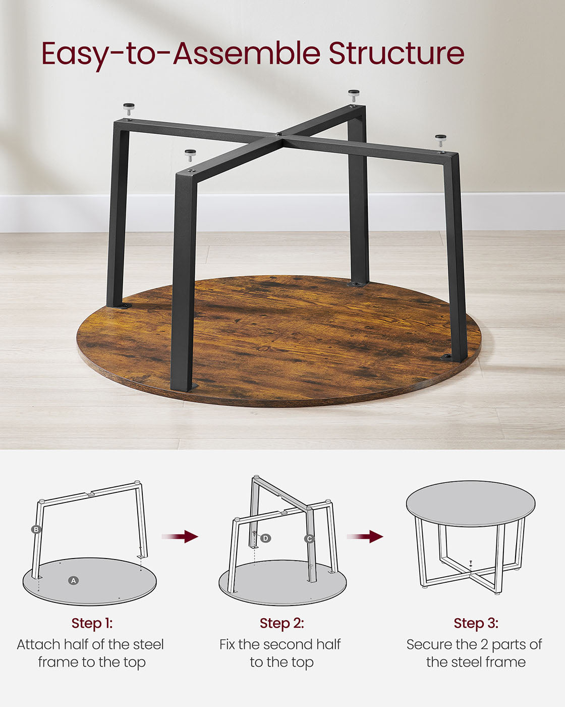 Metal Frame Coffee Table - image 7