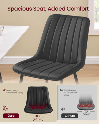 Dining Chairs, Upholstered Kitchen Chairs, Set of 2, Cloud White and Ink Black - image 42