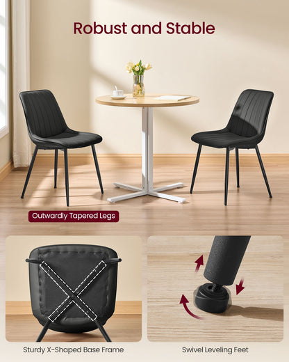 Dining Chairs, Upholstered Kitchen Chairs, Set of 2, Cloud White and Ink Black - image 12