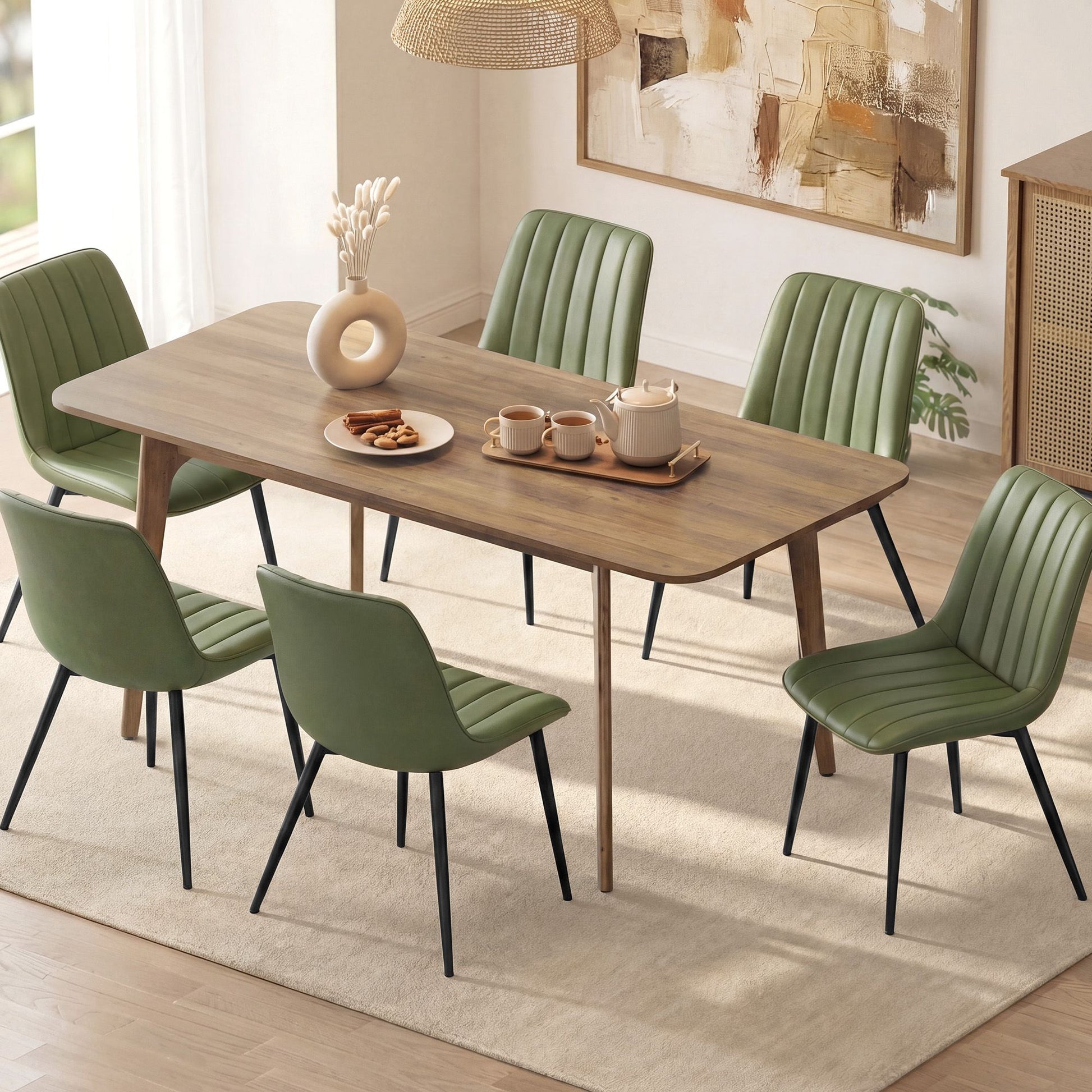 Dining Chairs, Upholstered Kitchen Chairs, Set of 2, Cloud White and Ink Black - image 37