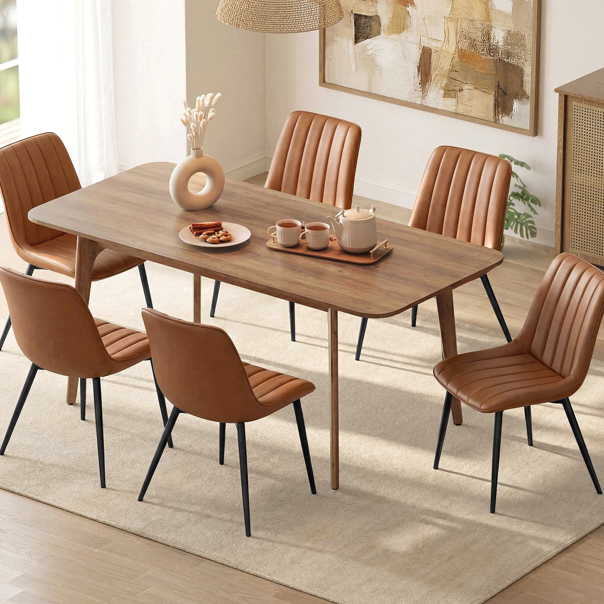 Dining Chairs, Upholstered Kitchen Chairs, Set of 2, Cloud White and Ink Black - image 29
