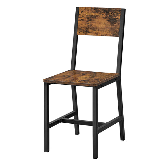 Set of 2 Kitchen Chairs, Rustic Dining Chairs with Back, for Kitchen, Bedroom, Living Room - image 1