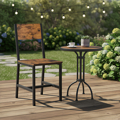 Set of 2 Kitchen Chairs, Rustic Dining Chairs with Back, for Kitchen, Bedroom, Living Room - image 5