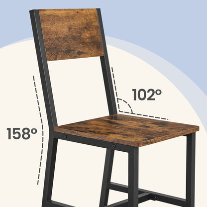 Set of 2 Kitchen Chairs, Rustic Dining Chairs with Back, for Kitchen, Bedroom, Living Room - image 7