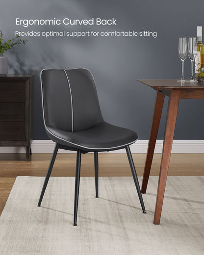 Leather Dining Chairs Set of 2