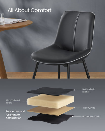 Leather Dining Chairs Set of 2