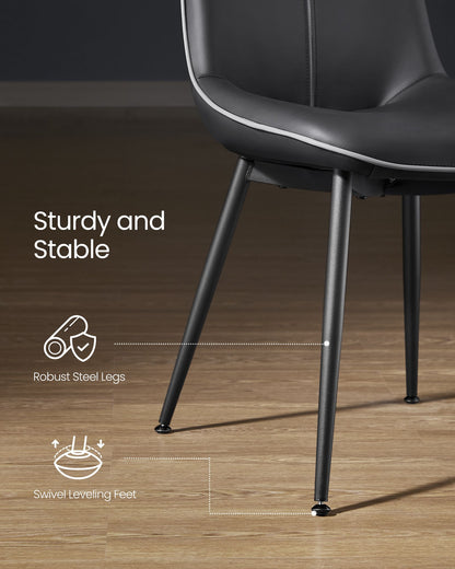 Leather Dining Chairs Set of 2
